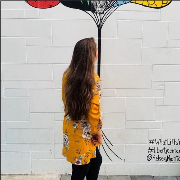 Yellow Floral Tunic Dress - Picture 6 of 6